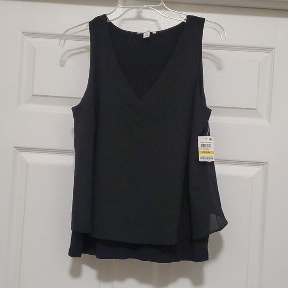 Bar lll black double layer sleeveless blouse - Picture 1 of 8